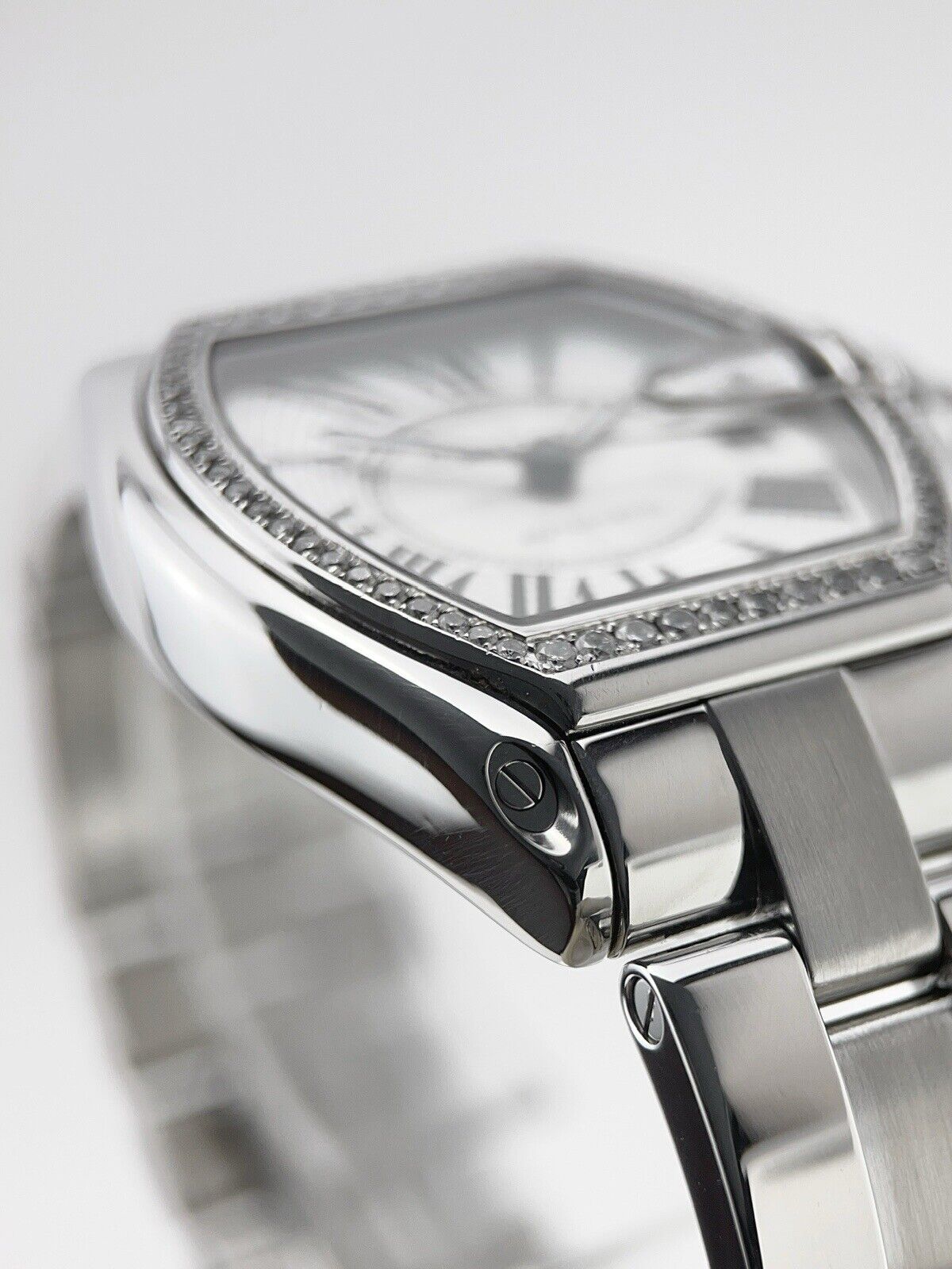 Cartier Roadster Stainless Steel 37mm Automatic Men’s Watch 2510 AM Diamonds