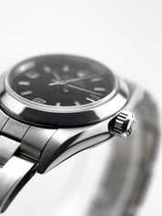 Rolex Oyster Perpetual 76080 Stainless Steel 24mm Watch Black Dial Automatic
