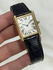 Cartier Tank Solo Rose 18k Gold 3167 27.5mm Quartz Movement Unisex Watch