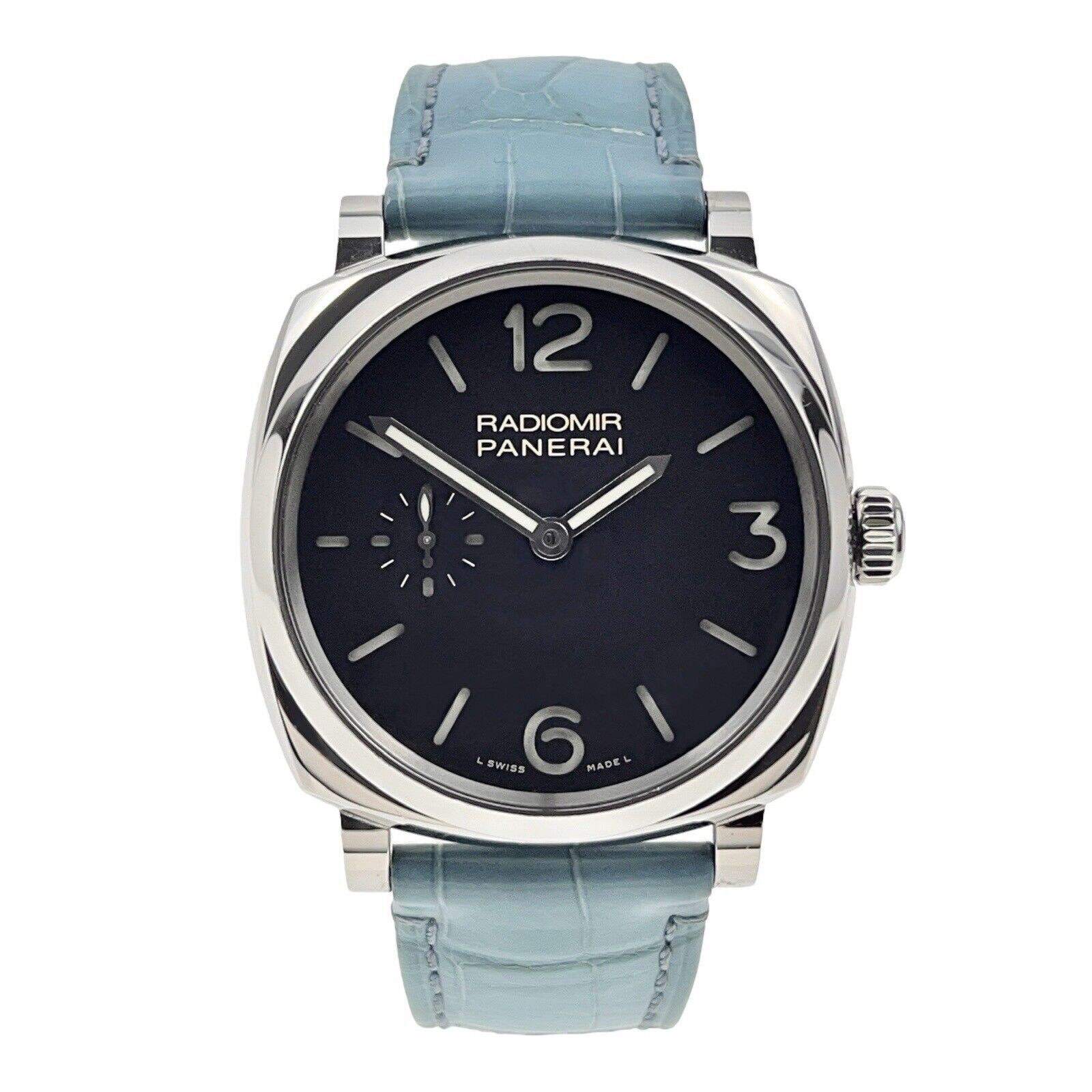 Panerai Radiomir 1940 3 Days Stainless Steel Black 42mm Manual Wind Mens Watch