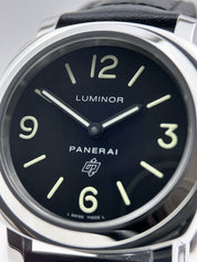 Panerai Luminor Base Logo Manual Wind 44mm Steel Mens Strap Watch PAM00000