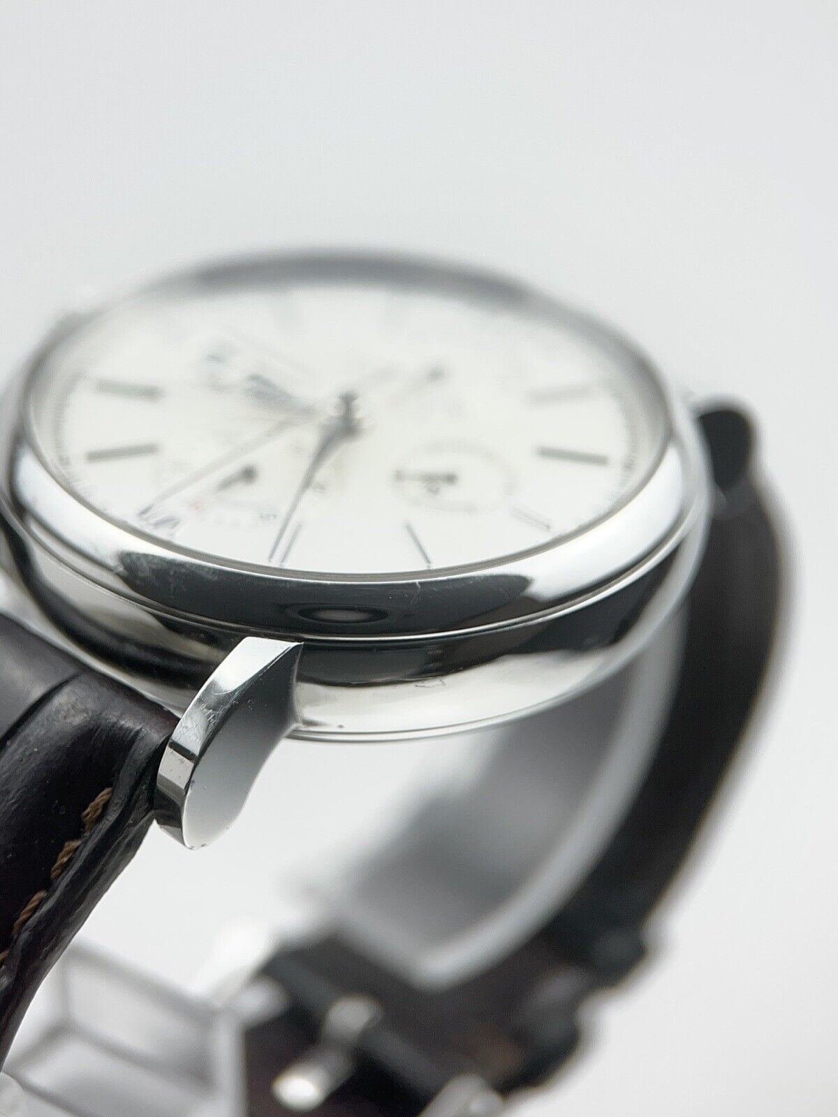 IWC Portofino Chronograph IW391007 Automatic Silver Dial Leather Mens Watch 42mm
