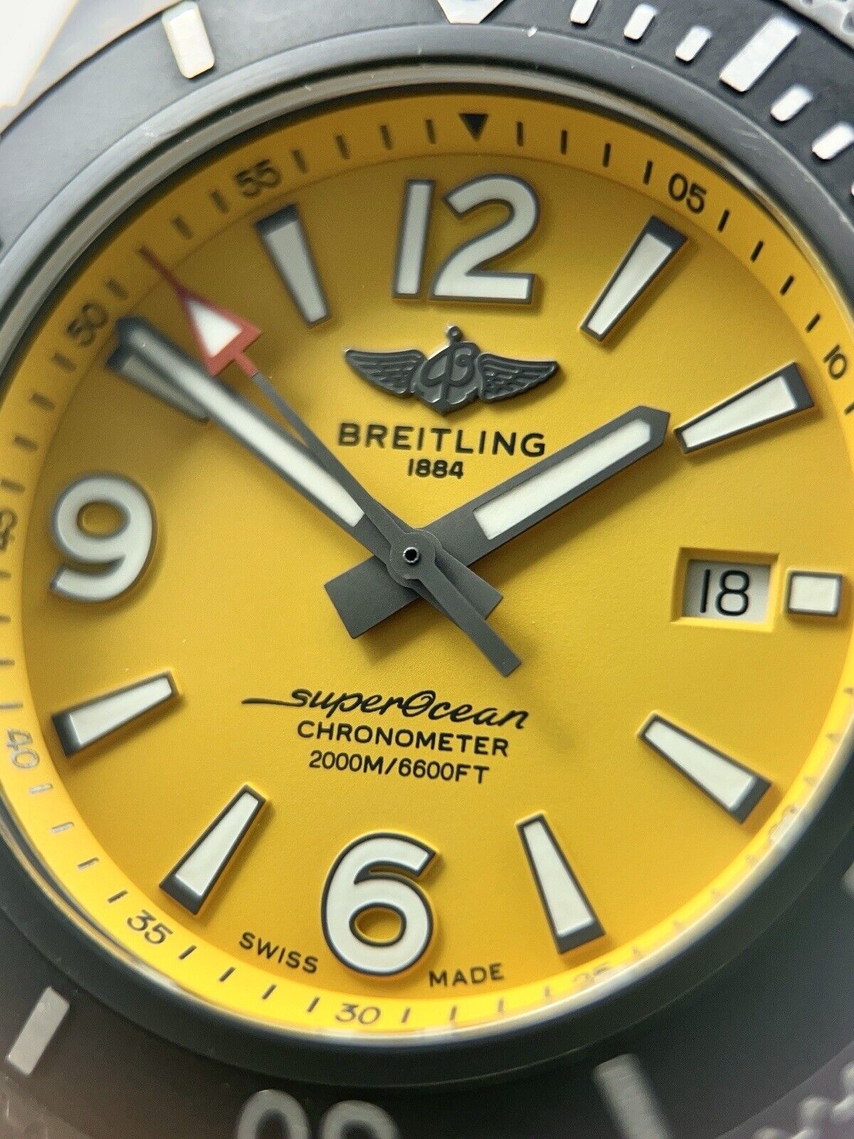 Breitling Superocean 46mm Yellow Dial Automatic Black Stainless Steel M17368