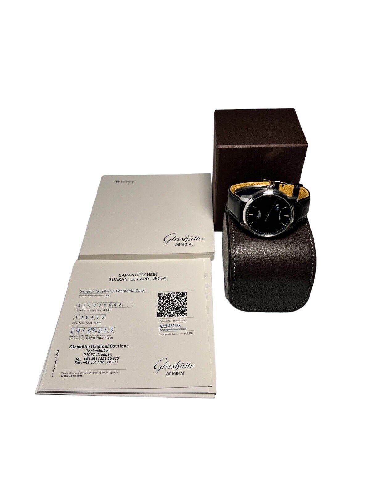 NEW Glashutte Mens 1-36-03-04-02-30 Senator Excellence Panorama 42mm Watch