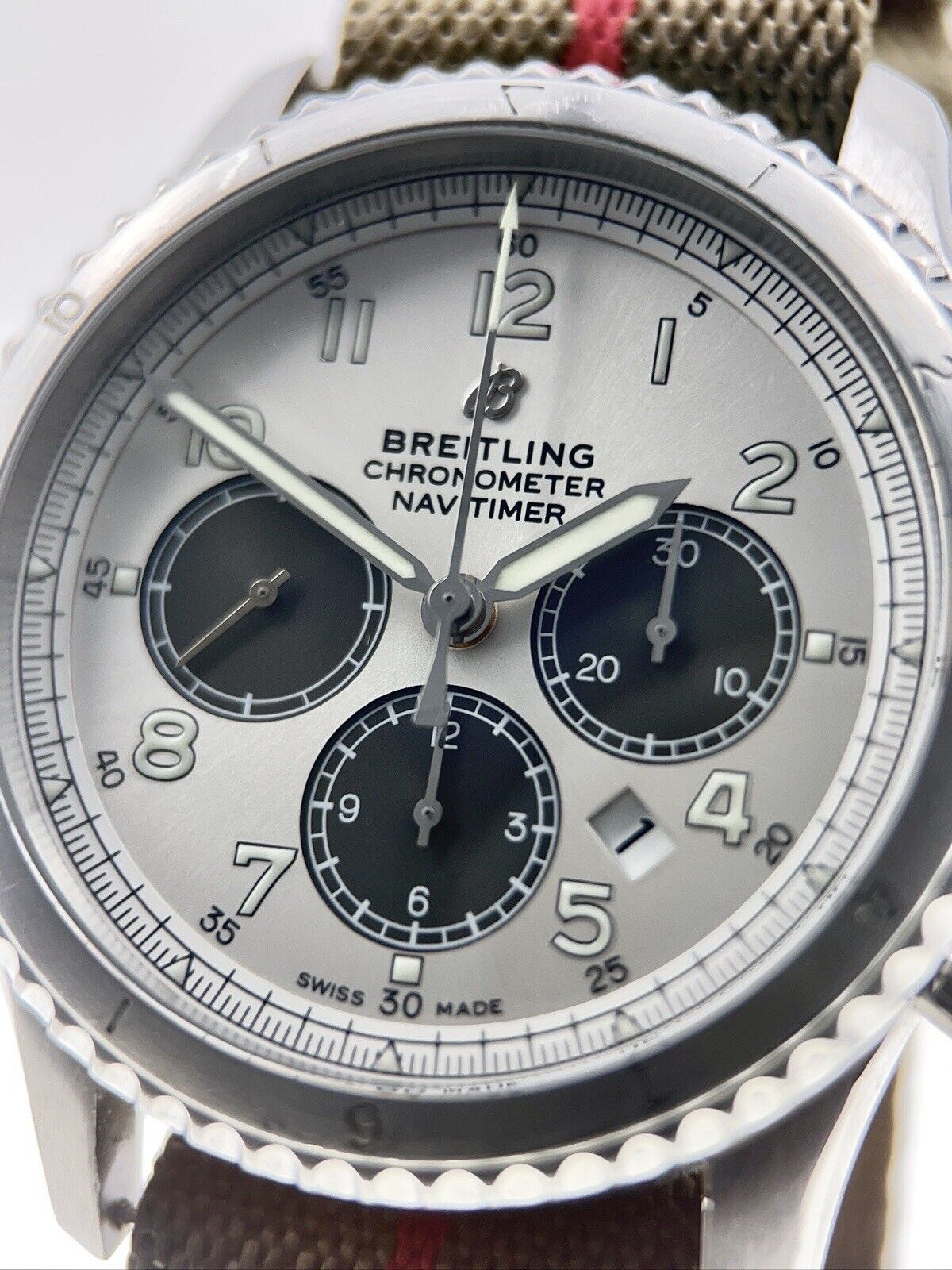 Breitling Aviator 8 Stainless Steel Gray 43mm Automatic Men’s Watch AB0117