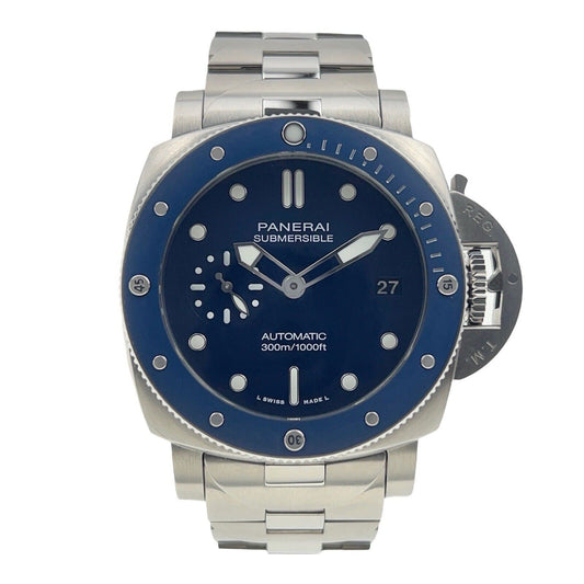 Panerai Submersible Stainless Steel Blue 42mm Automatic Men’s Watch PAM01068