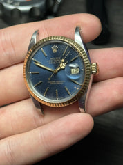 Rolex Datejust 16013 Two Tone Quickset Watch Blue Dial - AS IS