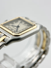 Cartier Panthere Two Row Quartz 27mm Silver Dial 18k Yellow Gold Ref-W25028B6