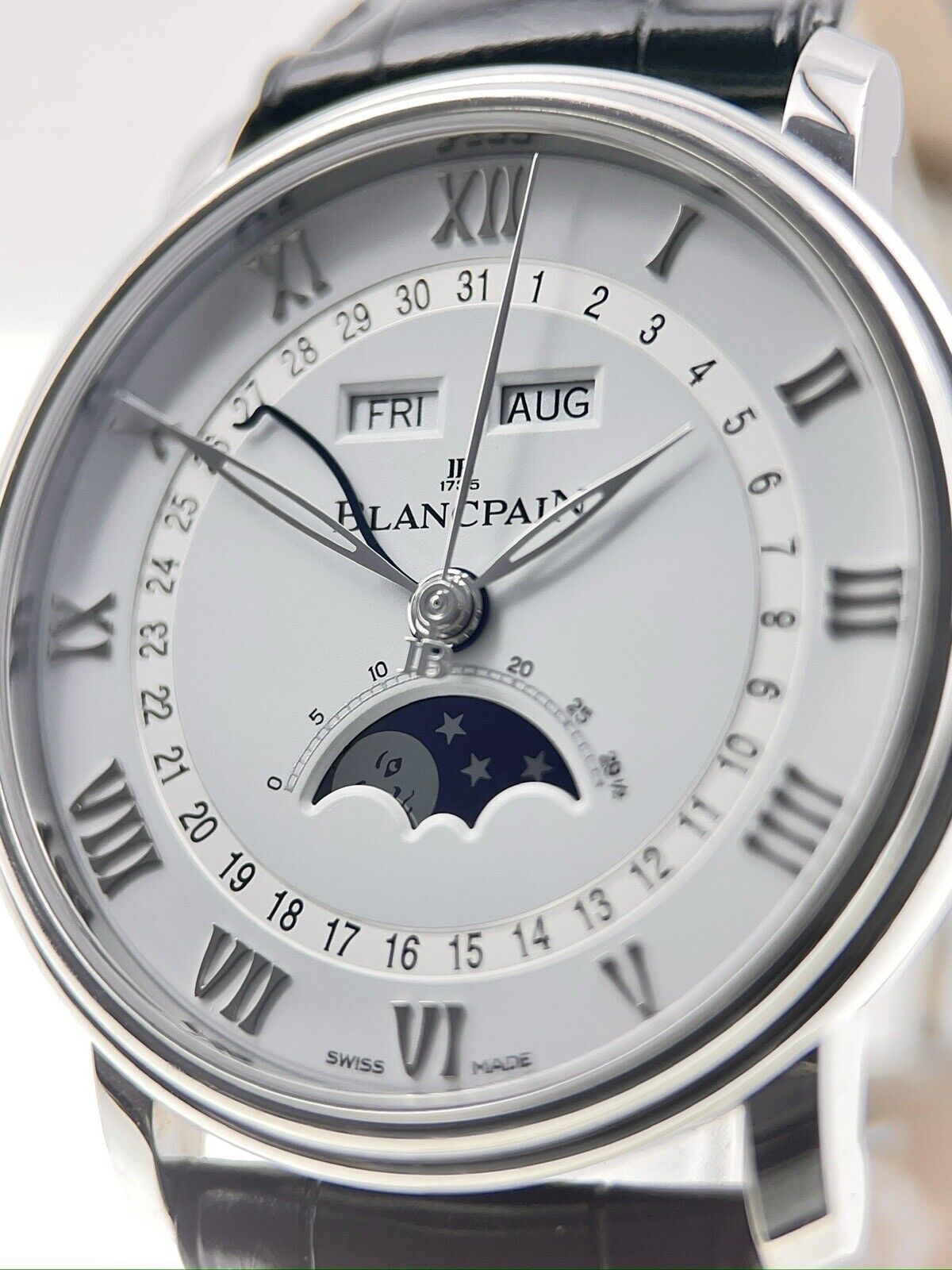 Blancpain Villeret Stainless Steel White 40mm Automatic Mens Watch 6654A - B/P