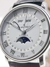 Blancpain Villeret Stainless Steel White 40mm Automatic Mens Watch 6654A - B/P