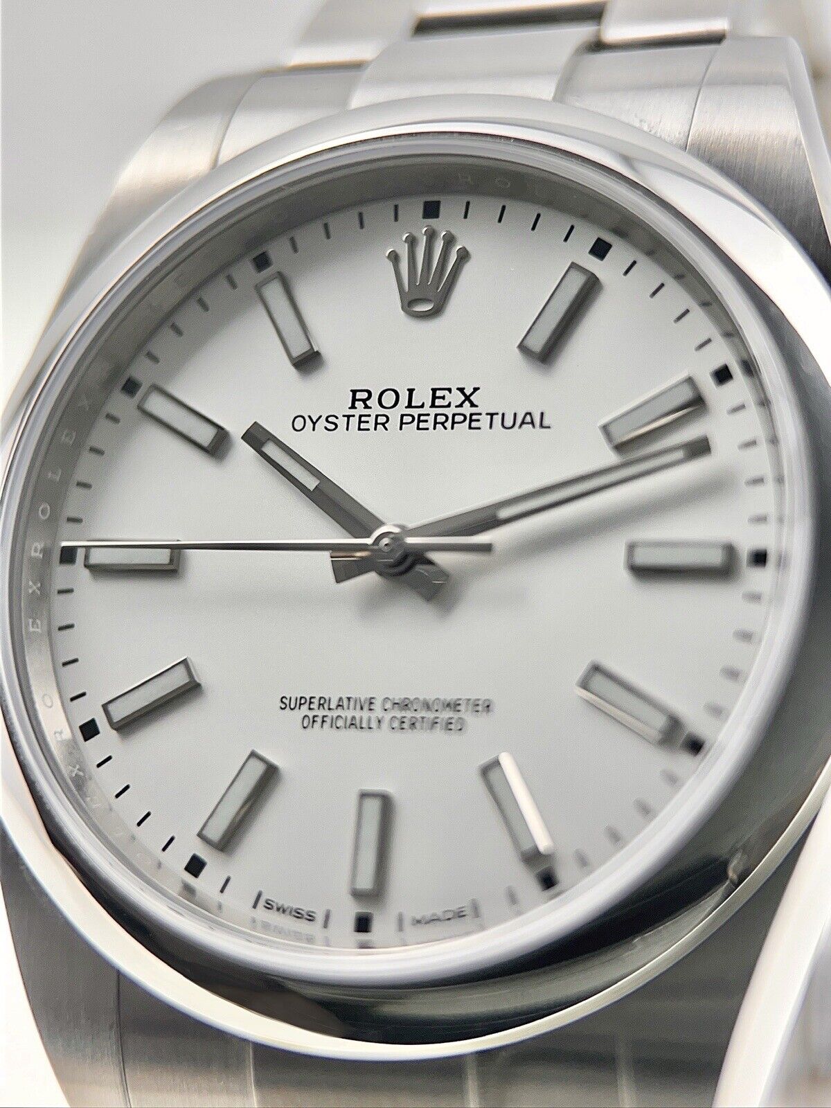 Rolex Oyster Perpetual 39 Steel White Automatic Men’s Watch 114300 - Box/Papers