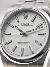 Rolex Oyster Perpetual 39 Steel White Automatic Men’s Watch 114300 - Box/Papers