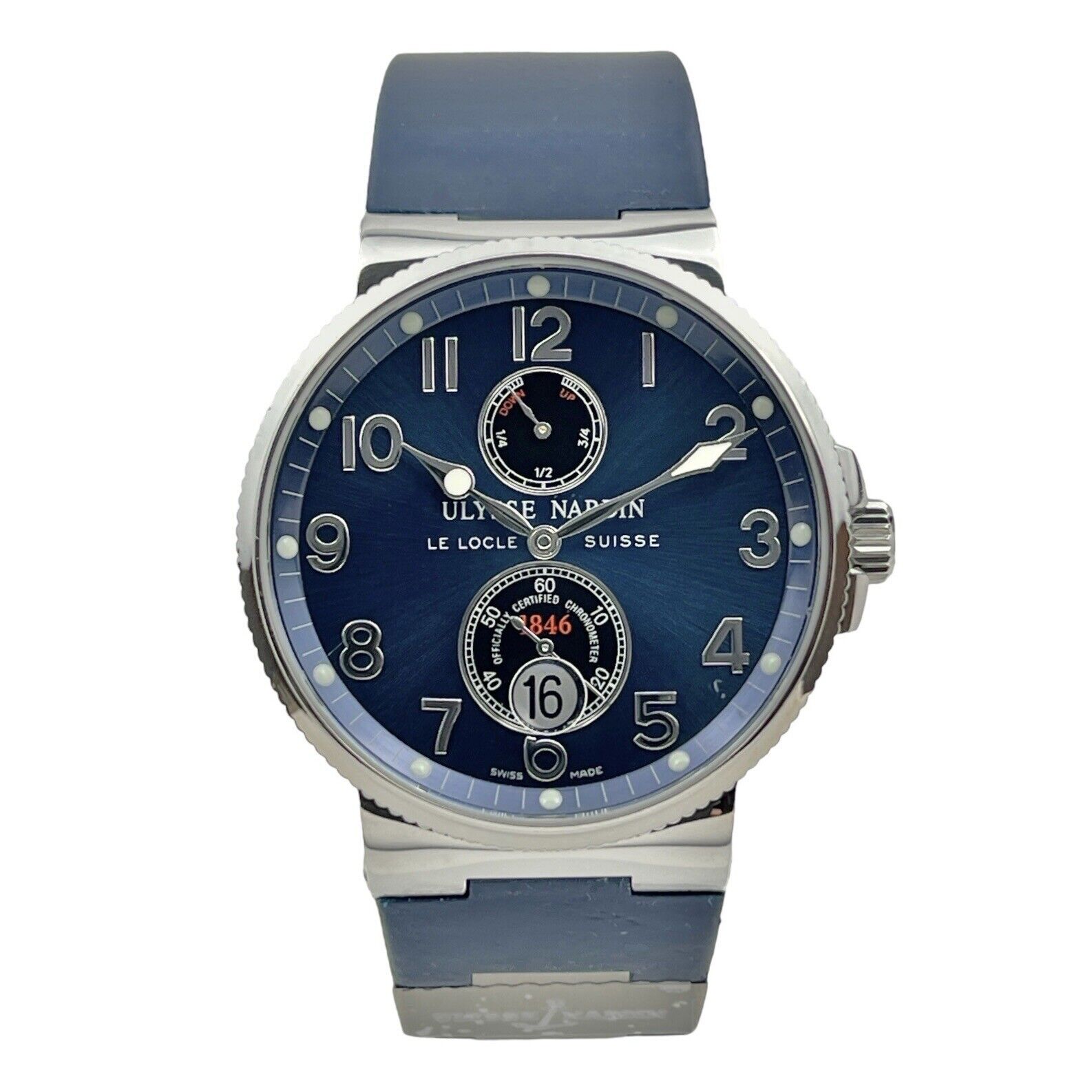 2011 Ulysse Nardin Marine Chronometer Automatic Watch 41mm Blue Dial 263-66