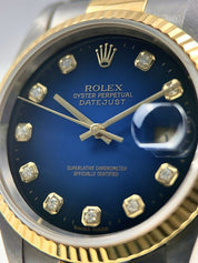Rolex Datejust Steel & Gold Blue 36mm Automatic Men’s Watch 16233