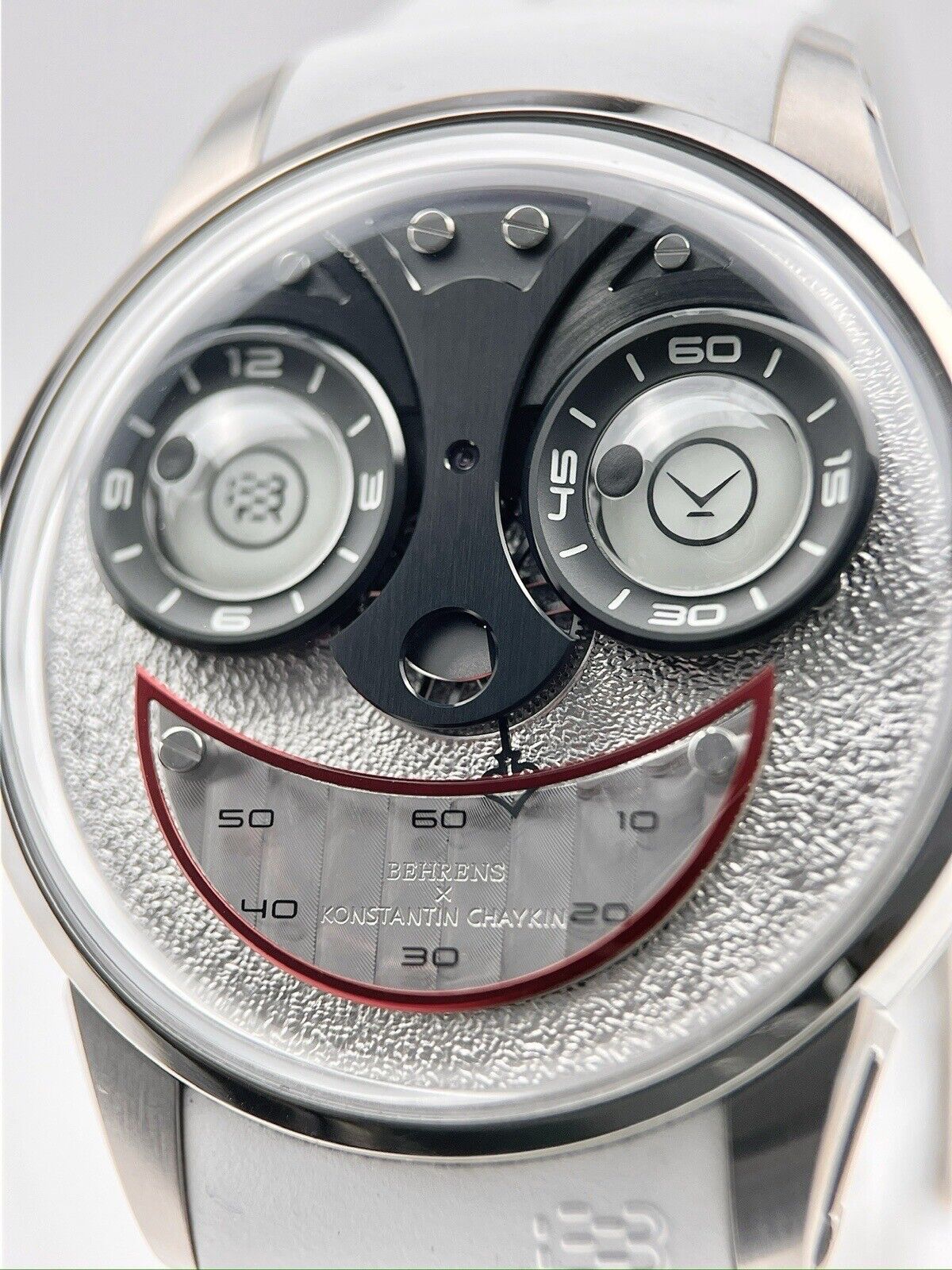 Behrens Chaykin Joker Automatic 42mm Watch BHR028T White Dial - Box And Papers