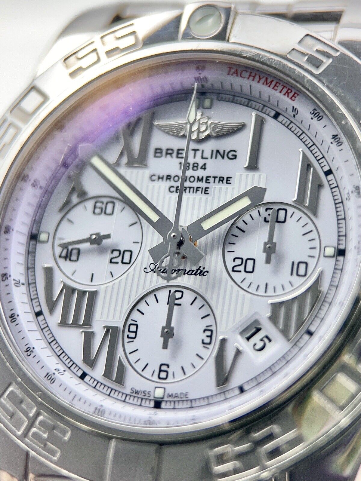 Breitling Chronomat 44 Steel White 44mm Automatic Men’s Watch AB0110