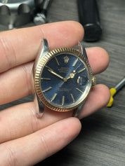 Rolex Datejust 16013 Two Tone Quickset Watch Blue Dial - AS IS