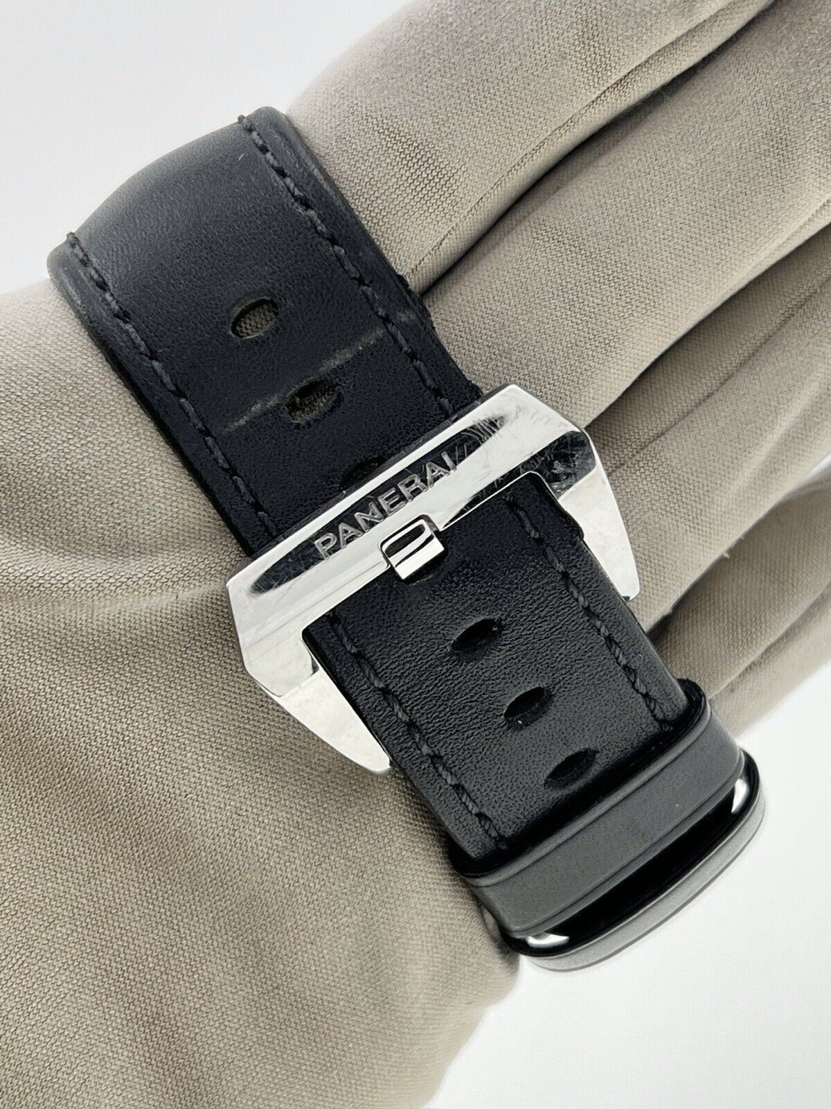 Panerai Base Logo Stainless Steel Black 44mm Automatic Men’s Watch PAM00000