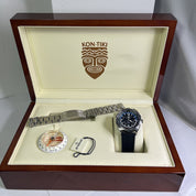 Eterna Kon-Tiki GMT World Time COSC 4 Hand Watch 1593.41.40.0215 2 Straps B & P