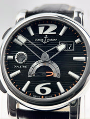 Ulysse Nardin Dual Time 243-55 Men's Black Dial Automatic 42mm Watch With Box