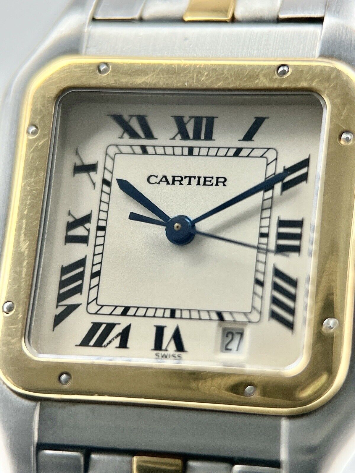 Cartier Panthere Single Row 27mm Quartz Movement Watch 187949 White Dial