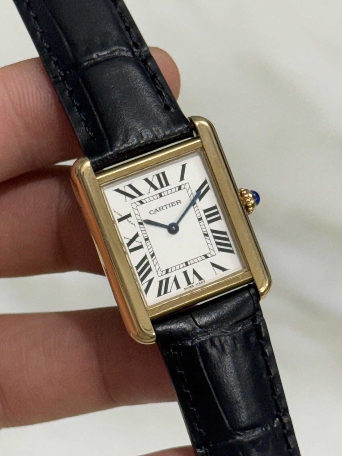 Cartier Tank Solo 2743 W5200002 18k Yellow Gold Quartz Women's Watch