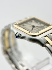 Cartier Panthere Two Row Quartz 27mm Silver Dial 18k Yellow Gold Ref-W25028B6