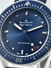Blancpain Fifty Fathoms Barhyscaphe Steel Blue 38mm Automatic Men’s Watch 5100