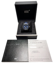 Montblac 1858 GMT Steel & Titanium Blue 42mm Automatic Men’s Watch 1858