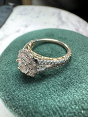 Enchanted Disney Belle Diamond Double Frame Engegment Ring 14k Two Tone 1.25 CTW