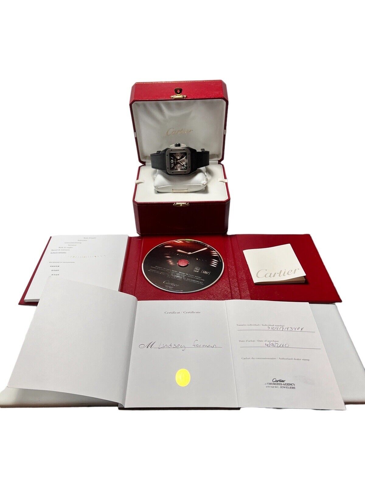 2010 Cartier Santos 100 Automatic Chronograph 47x55mm Titanium -  Box & Papers