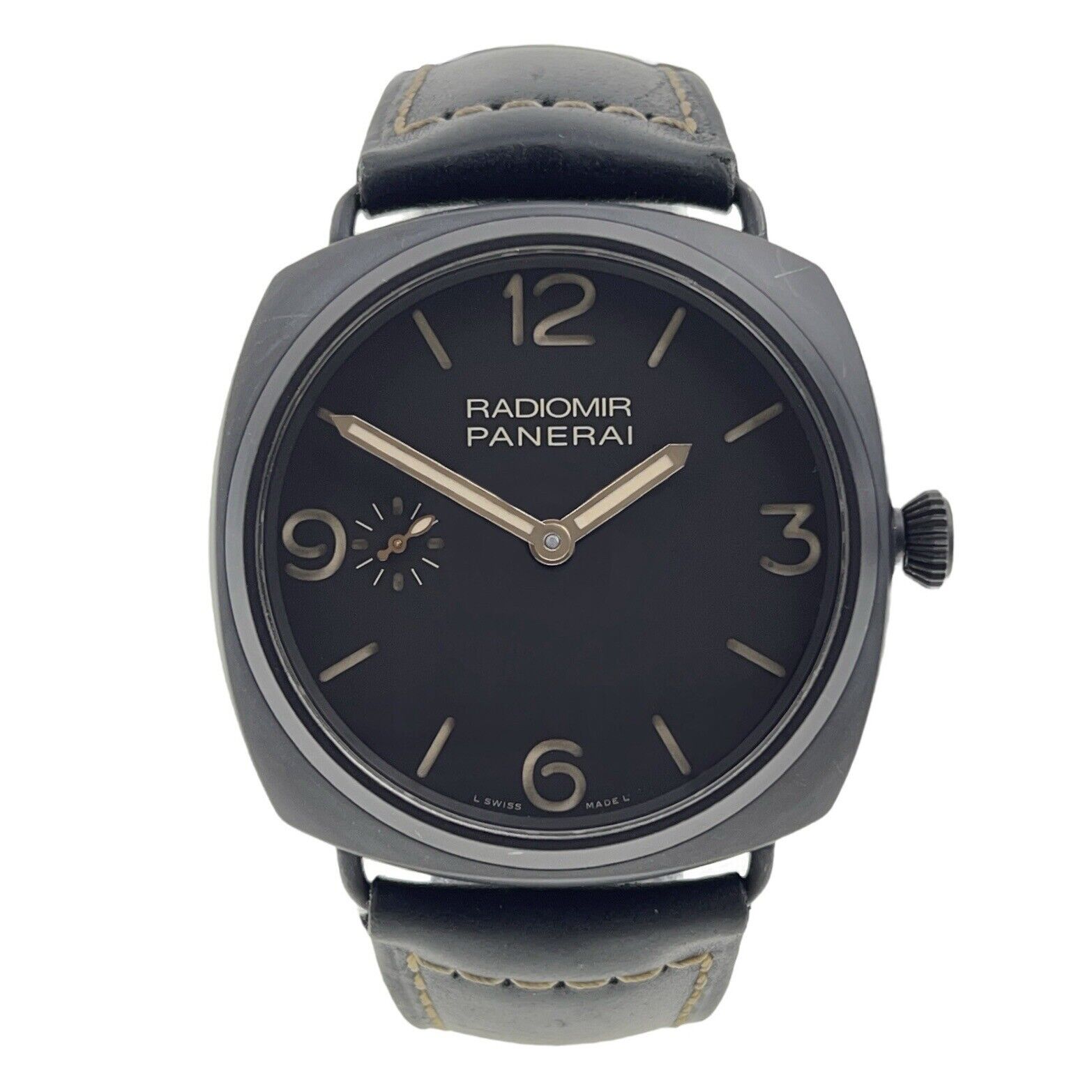 Panerai Radiomir 3 Days Manual Wind 47mm Ceramic Watch Black Dial PAM00504