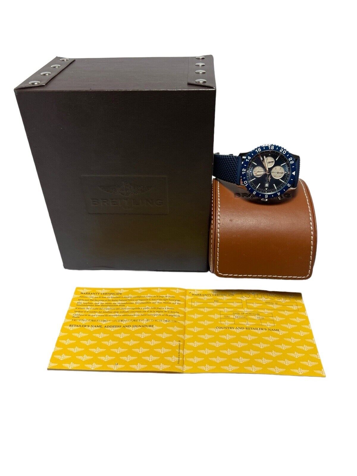 Breitling Chronoliner Automatic 46mm Blue Dial Y24310 Watch - Box And Papers