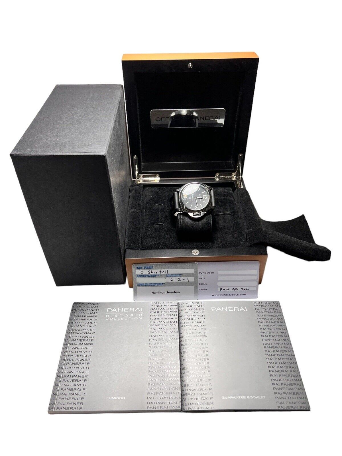 2010 Panerai Luminor Base Logo Men's Watch PAM00000 Manual Wind - Box/Papers
