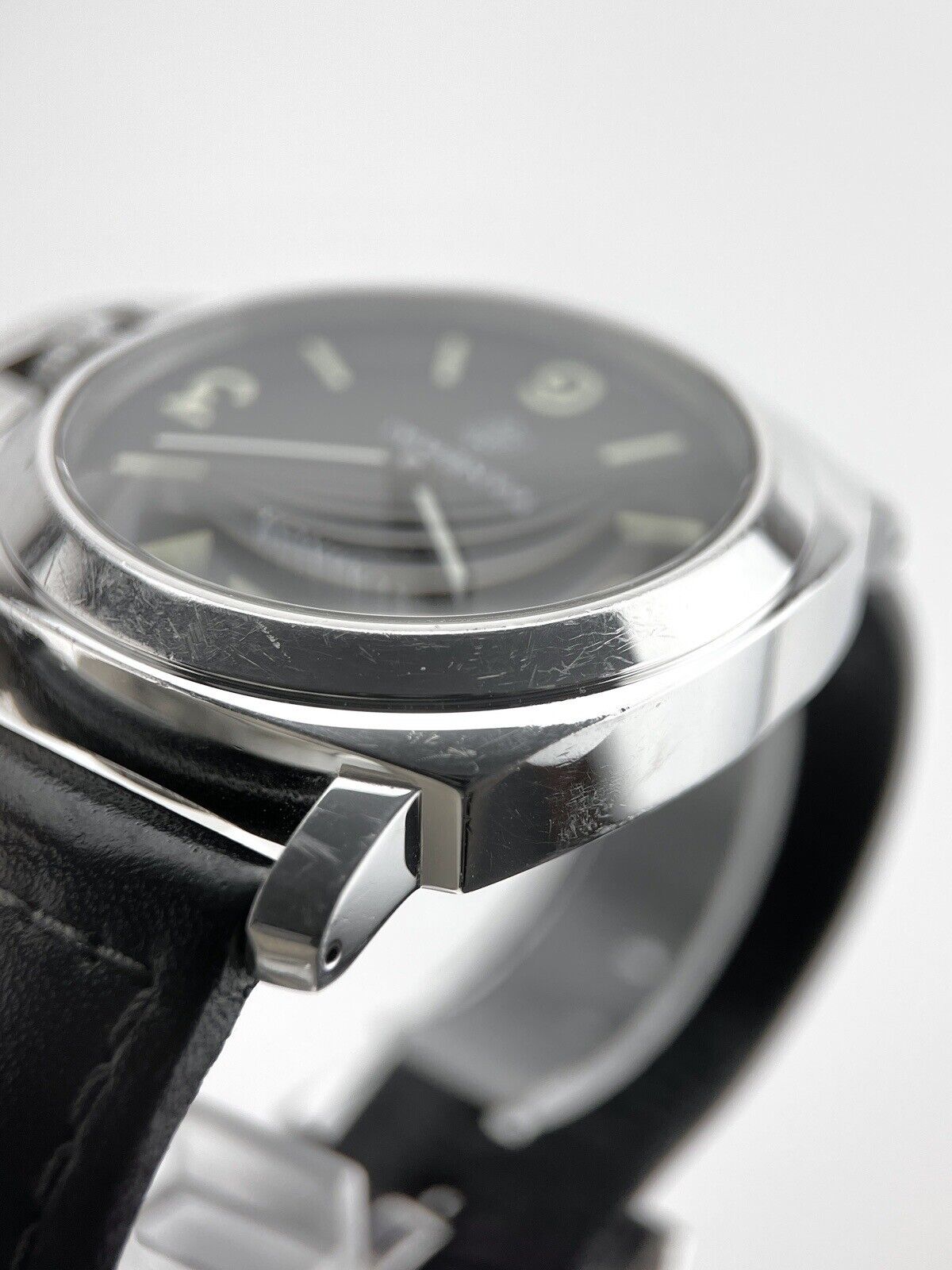 Panerai Luminor Base Logo Manual Wind 44mm Steel Mens Strap Watch PAM1000