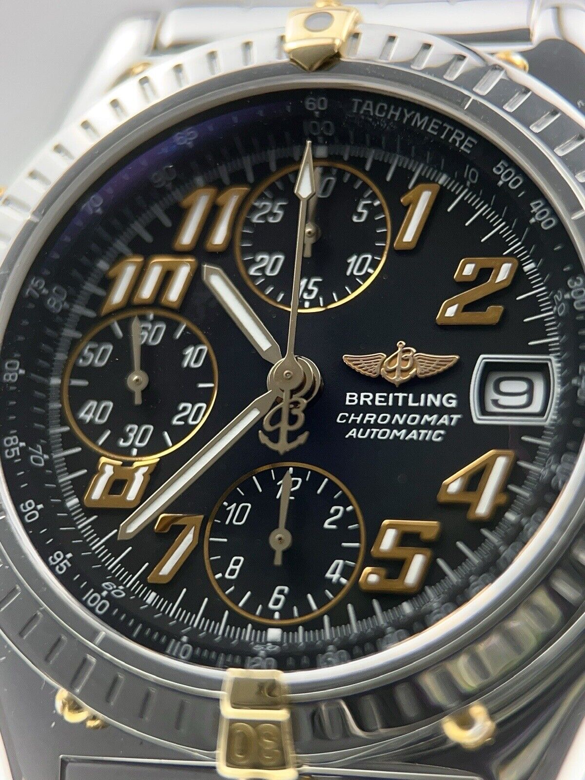 Breitling Chronomat Stainless Steel & Gold Black 39mm Automatic Men’s Watch