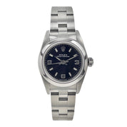 Rolex Oyster Perpetual 76080 Stainless Steel 24mm Watch Black Dial Automatic