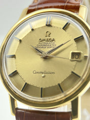 Omega Constellation Pie Pan 18k Solid Gold Watch 168.010/11 Automatic 34mm